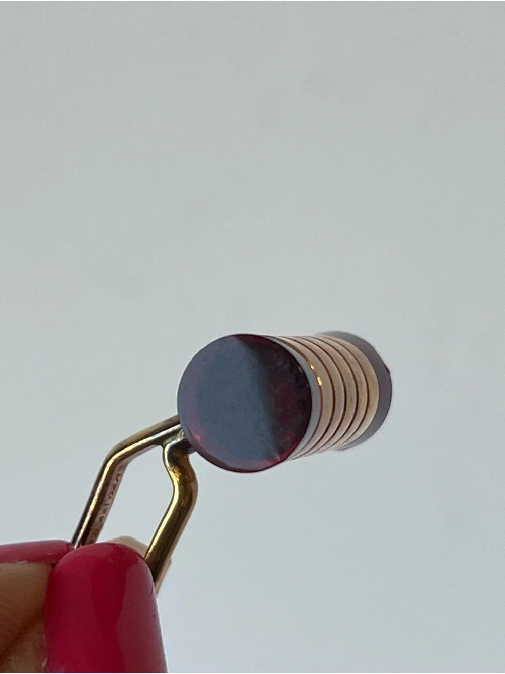 Vintage Swank Cuff Links Gold Plated Red Lucite